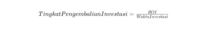 Rumus Tingkat Pengembalian Investasi (Return on Investment Rate)